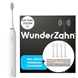 WunderZahn Schallzahnbürste Clean Pro mit Reisetasche | 100 Tage...