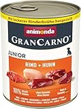 animonda GranCarno Junior Rind + Huhn (6 x 800 g), Welpenfutter für Junge...