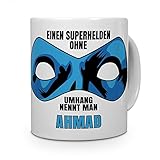 printplanet Tasse mit Namen Ahmad - Motiv Superhelden ohne Umhang -...