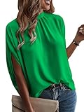 ONAYEYO Damen Elegant Bluse Casual Lose Tunika Shirt Hinten Schnüren...