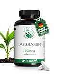 L-Glutamin Kapseln – Hochdosiert: 3.000 mg reine Aminosäure in freier...