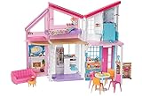 Barbie FXG57 - Malibu Haus Puppenhaus 60 cm breit mit +25 Zubehörteile,...