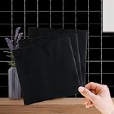 WALPLUS 50 Pcs Schwarz Vinyl Fliese Aufkleber 15x15 Wasserdicht...