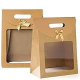 20 Stücke Braune Papiertüten Geschenktüten, Geschenktüten mit Griffen,...