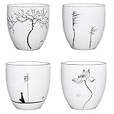 Tee Tasse, Handgemachte Chinesische Keramik Kung Fu Teetassen von 4,...