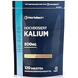 Kalium Hochdosiert aus Kaliumcitrat | 120 Vegane Tabletten | 800mg pro Tag...