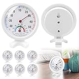 WIYETY 6 Stück 2in1 Thermo-Hygrometer Ablesbar: Runder Thermometer...