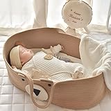 Yuehuamech Baby Moses Basket Portable Baby Bed Handheld Moses Basket Cotton...