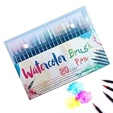 Echte Pinselstifte, Aquarell-Pinsel-Set, bunte Tinte, Malpinsel für...