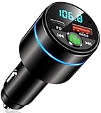 Mohard Bluetooth Adapter Auto, Ganzmetall FM Transmitter Auto Bluetooth mit...