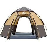 HEWOLF Camping Zelt 3-4 Personen Kuppelzelt Wasserdicht UV-Schutz Pop Up...