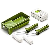 【Lackierset】 10 gerade Schaumstoffrollen 11 cm + 2 Farbrollengriffe + 2...