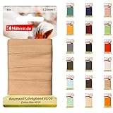 Nähmit 5m Karte Baumwoll Schrägband, 100% Baumwolle 20mm Breit - 40/20...