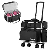 VEVOR Bowlingballtasche für 2 Bälle mit Vier Rollen & separatem Fach für...