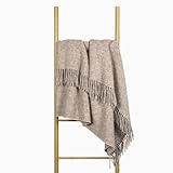 Wolldecke 140x200, 100% Schurwolle, warme & langlebige Decke, weiche...