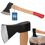 KOTARBAU® Doppelt verkeilte Axt zum Holzhacken 1000g aus Stahl mit...