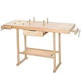 tectake® Holz Werkbank mit Schraubstock - Diverse Größen - (XL)