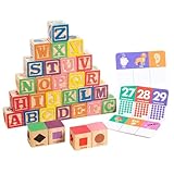 Holz Buchstaben Bausteine - Puzzle Spielzeug Für Zahlenlernen | Kinder...