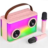 BONAOK Karaoke Anlage mit 2 Mikrofonen, Bluetooth Mikrofon Mit...