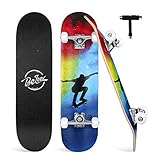 BELEEV 78,7 x 20,3 cm Skateboard für Anfänger, Kinder und Erwachsene,...