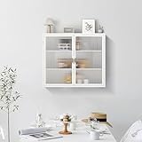 Merax Hängevitrine Glasvitrine Wandschrank Hängeregal Schaukasten, 2...