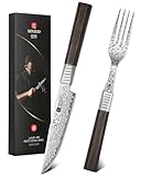 XINZUO 2-Teilig Steakbesteck Set,67 Schichten Damaststahl Steakmesser und...