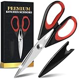 Cozor Küchenschere 22 cm, Haushaltsschere mit Sägeschliff, Scharfe Schere...