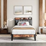 IRONCK Bett 90x200 mit Metal Lattenrost, Bettgestell 90x200cm mit...