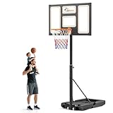 SAMAX Basketballkorb Basketballständer 100-305 cm Höhenverstellbar mit...