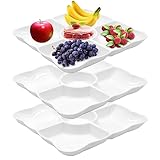 GYSRXS 3 Stück Snackteller mit Fächern 5 Fach Snack Teiler Tablett...