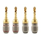 Nakamichi FanLock Excel-Serie 24 Karat vergoldeter BFA Bananenstecker, 10...