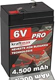 Kraftmax Industrial Pro Bleiakku [ 6V / 4,5Ah ] AGM Hochleistungs- Blei...
