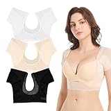 XIAQICA 3 Stück Achselpads Damen Waschbar Underarm Pads Vest Sweat Pads...