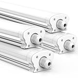 JESLED - 4er Pack LED Feuchtraumleuchte 120cm IP65-30W 5200 Lumen - 4000K...