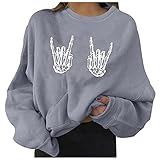 Halloween Damen Pullover Sweat Tunic Vintage Tee Kawaii Streetwear mit...