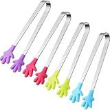 HAKACC Mini Zuckerzangen Set 4 Stück, Edelstahl Servierzangen mit...