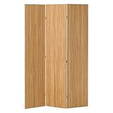 Homestyle4u Paravent 3-teilig Natur Bambusstreben, Indoor Raumteiler aus...