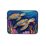 Turtles Laptophülle, bunt, Korallenrot, Notebook-Tasche, Tablet-Tasche,...