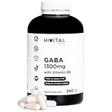 GABA 1300 mg mit Vitamin B6. 240 vegane Kapseln für 4 Monate....