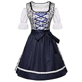 Bseical Oktoberfest Damen Outfit, Dirndl Damen Midi 3 Teilig, Dirndlkleid...