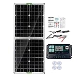 Solarmodul Solarpanel faltbar, 50 W flexibel mit 100 A-Controller, tragbare...