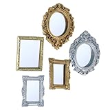 CNAFGBGG 5pcs Miniature Dollhouse Mirror European Frame Mirror Dollhouse...