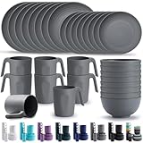 Kyraton Kunststoffgeschirr Set von 32 Stück wiederverwendbar Leichte...