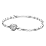 PANDORA Moments Schlangen-Gliederarmband mit Funklendem Herz-Verschluss...