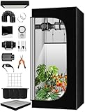 QEANY Komplettes Growzelt Set, 90x90x180cm Growbox, Growzelt-System mit...