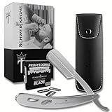 Schwertkrone Rasiermesser Edelstahl mit 100 Premium Rasierklingen und Etui