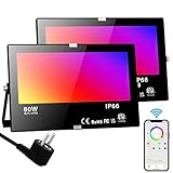 RGB LED Strahler Außen 80W Bluetooth APP Steuerung Fluter Beleuchtung...