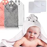 3 Stück Kapuzenhandtuch Baby - 80 x 80 cm Handtücher Badetuch,...