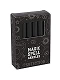 Attitude Clothing Pack of 12 Black Protection Spell Candles, Unparfümiert