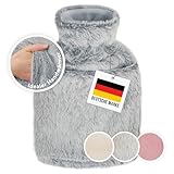 Blumtal Premium Wärmflasche mit Bezug & Tasche aus weichem Kunstfell |...